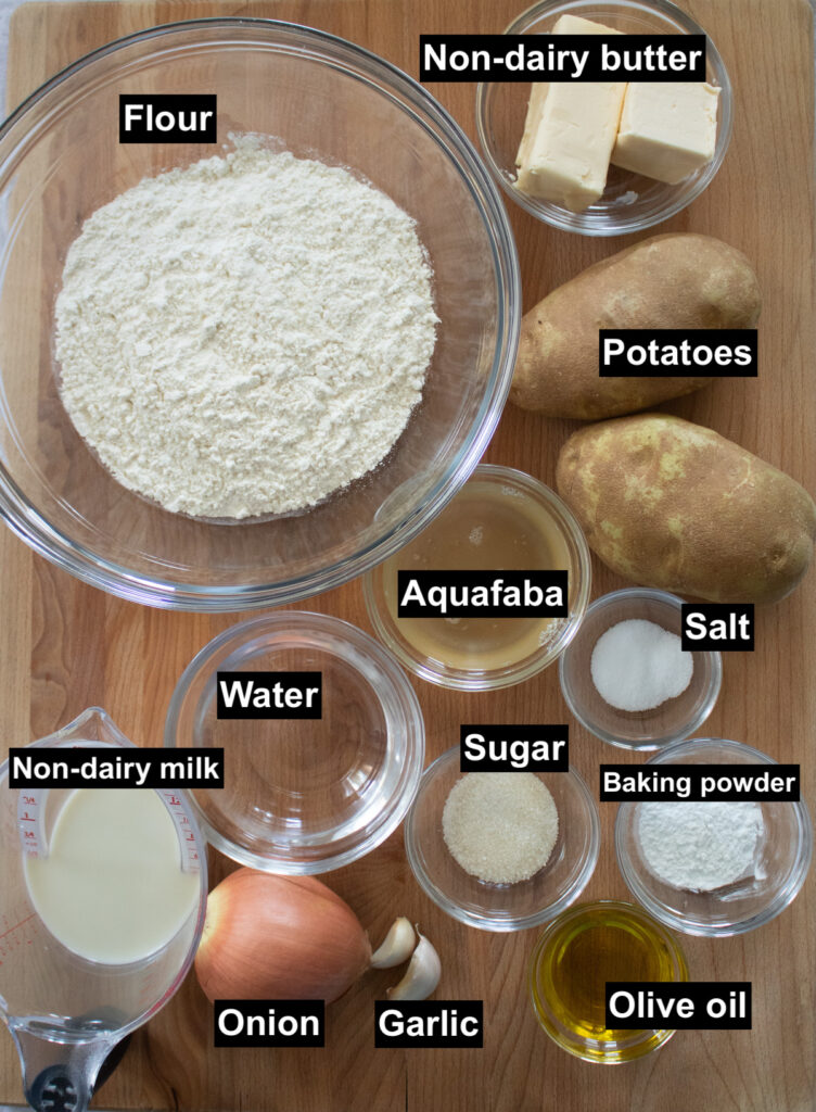 ingredients for potato knishes