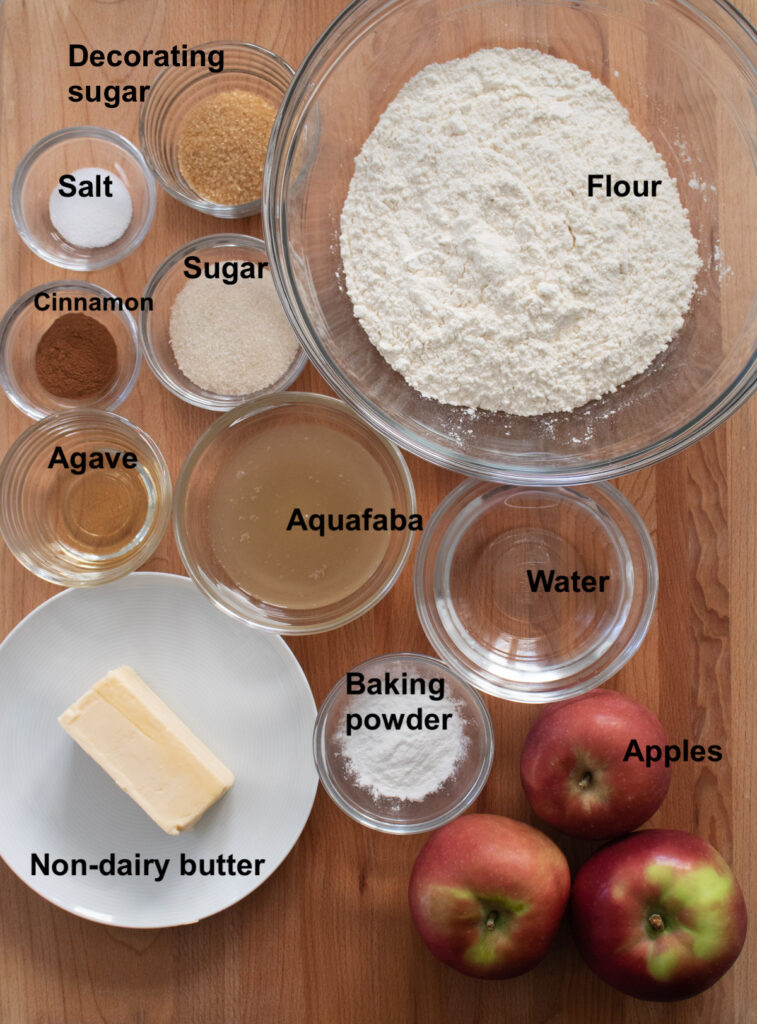 ingredients for apple knishes on board