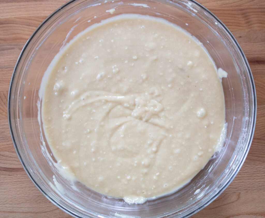batter with flour mixed in